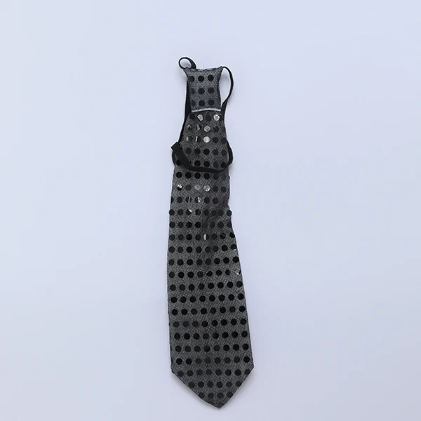 Led Pailette Long Tie - Black Color