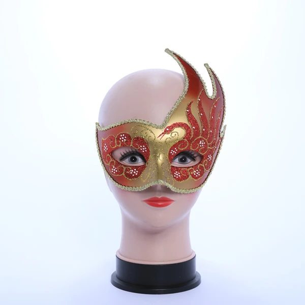 Red & Gold Carnival Jester Masquerade Mask