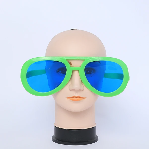 Giant Novelty Plastic Green Sunglasses - Blue Round Shape PC