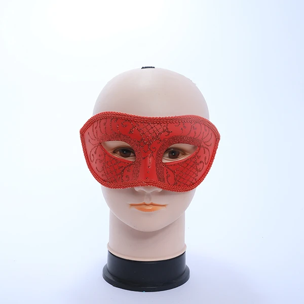 Red Hard Plastic Mask Designed with Gluitter