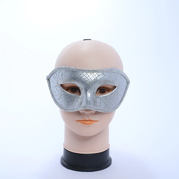 Silver Hard Plastic Mask Designed with Gluitter