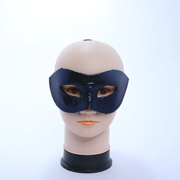 Shiny Dark Blue Leather Mask