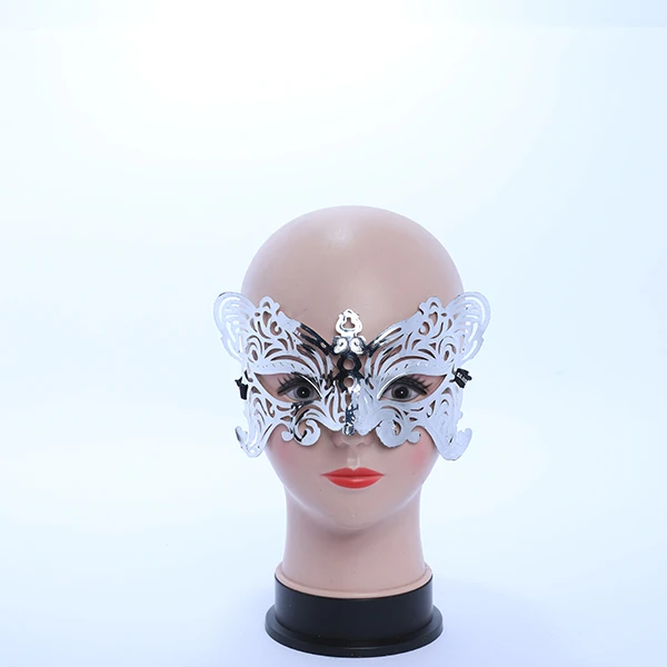 Shiny Silver Butterfly Shaped Mask