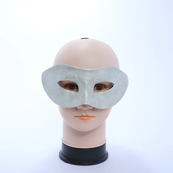 Shiny Silver Leather Mask