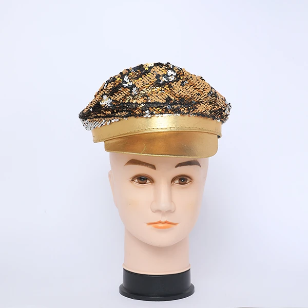 Black and Gold Naughty Policeman Color Changing Sequin Hat